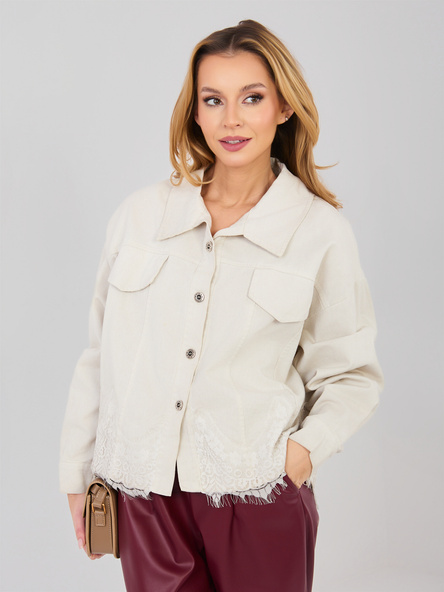 Fango jeansowa kurtka z kołnierzykiem RUE PARIS