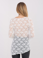 Biała koronkowa bluzka z rękawem typu dzwon