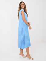 Niebieska trapezowa sukienka na lato RUE PARIS