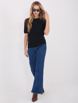 Czarny klasyczny sweter z warkoczami