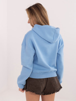 Pastelowa niebieska ocieplana bluza basic z suwakiem