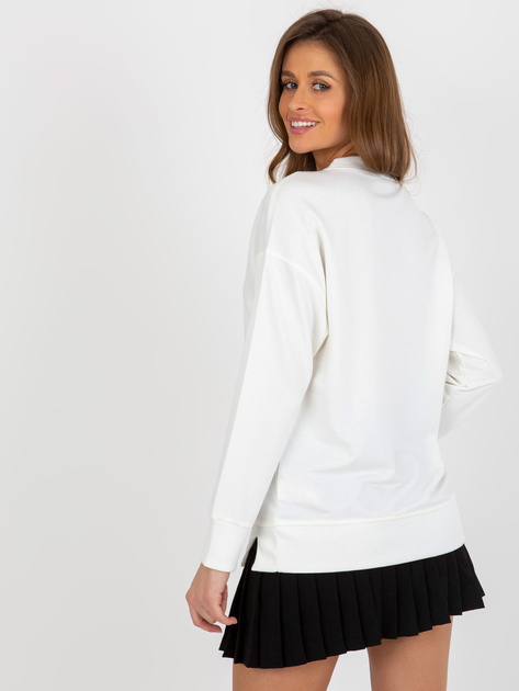 Hurtownia Ecru luźna bluza bez kaptura z rozcięciami