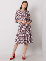 Biało-czerwona sukienka z printami Avelina