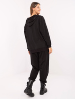 Czarny komplet z nadrukiem z efektem połysku