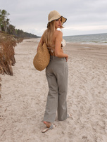 Hurt Khaki spodnie jeansowe z szeroką nogawką FRESH MADE