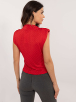 Hurtownia Czerwona wizytowa bluzka bez rękawów