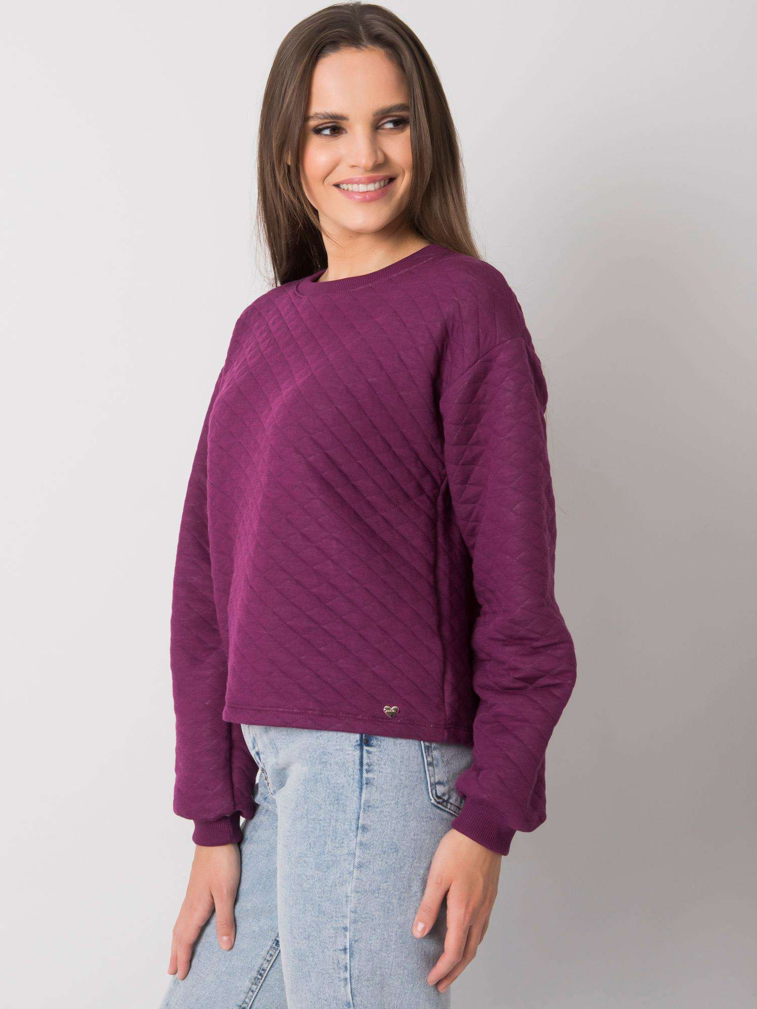 Lila gesteppter Pullover ohne Kapuze Kerstine.