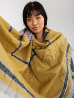 Hurtownia Czarno-żółty damski szal zimowy we wzory 