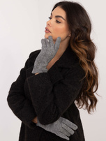 Hurtownia Szare dzianinowe rękawiczki damskie