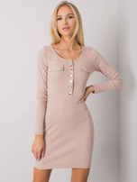 Jasnobeżowa sukienka ołówkowa Delaware RUE PARIS