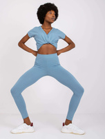Špinavě modré legíny s vysokým pasem Brigitte.