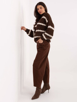 Brązowe damskie jeansy z nogawką 7/8