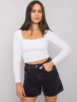 Weiße kurze Bluse mit Streifen Cammy RUE PARIS.