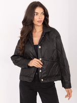 Schwarze Übergangsjacke mit Knöpfen RUE PARIS.