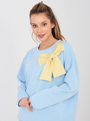 Jasnoniebieska damska bluza bez kaptura RUE PARIS