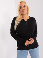 Hurt Czarny damski sweter plus size z wiskozą