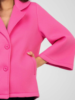 Ciemnoróżowy piankowy płaszcz z kieszeniami