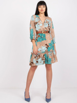 Beżowa sukienka z paskiem Pensacola