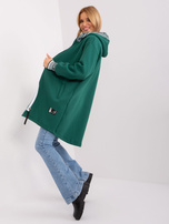 Hurt Ciemnozielona bluza rozpinana ze ściągaczami