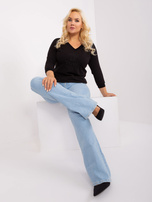 Hurtownia Czarna bluzka damska plus size z bawełny