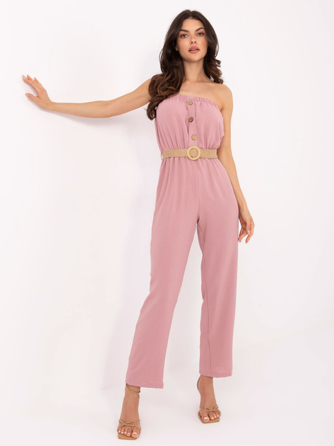 Różowy kombinezon z guzikami Felippa RUE PARIS