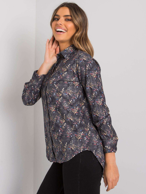 Ciemnoszara wzorzysta koszula damska Clermont RUE PARIS