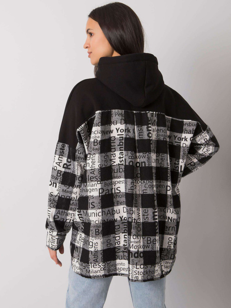 Czarno-biała bluza damska z kapturem Freyah RUE PARIS