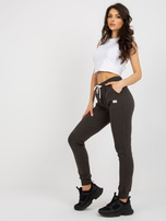 Hurt Khaki bawełniane spodnie dresowe z naszywką