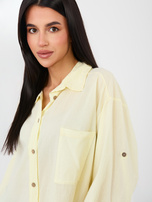 Jasnożółta asymetryczna koszula z kołnierzykiem
