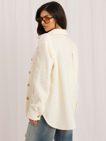 Ecru košilová bunda oversize RUE PARIS.