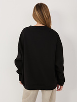 Czarna bluza oversize z wypukłym napisem RUE PARIS 