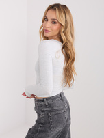 Jasnoszara damska bluzka basic z bawełny 