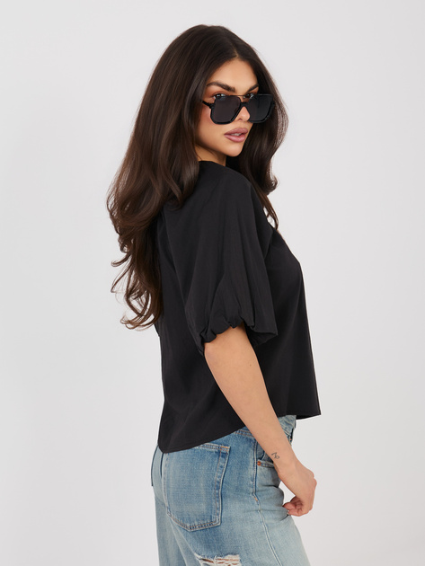 Czarna damska bluzka o luźnym kroju SUBLEVEL