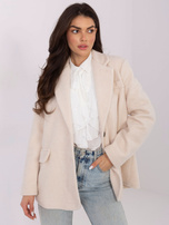 Jasnobeżowy damski płaszcz oversize RUE PARIS