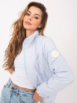 Jasnoniebieska pikowana kurtka z kołnierzykiem