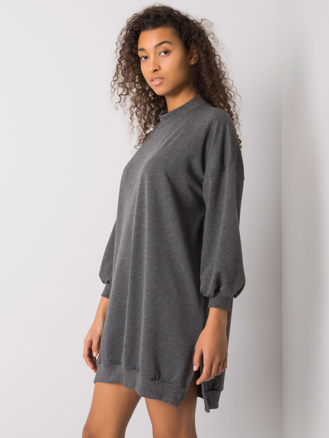 Ciemnoszara melanżowa damska sukienka bawełniana Maretta RUE PARIS