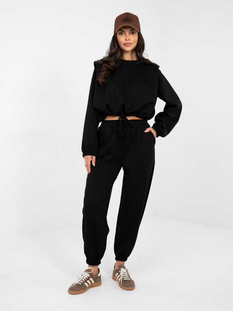 Czarny komplet ze spodniami typu jogger RUE PARIS
