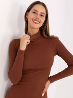 Brązowa bawełniana sukienka basic RUE PARIS 