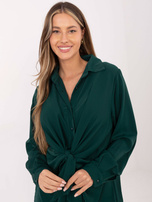 Ciemnozielona koszula z wiązaniem z przodu