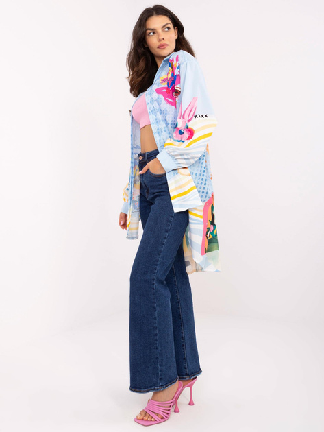 Hurt Jasnoniebieska długa koszula z nadrukiem na plecach