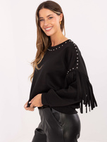Czarna bluza oversize z ćwiekami RUE PARIS 