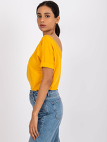 Jasnopomarańczowa bluzka z dekoltem na plecach Salma RUE PARIS