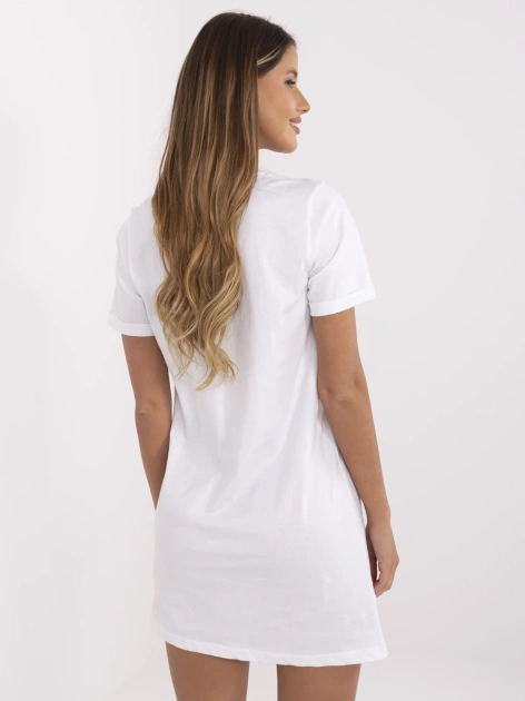 Biała t-shirtowa sukienka z bawełny SUBLEVEL