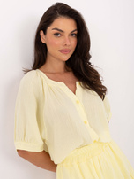 Jasnożółty muślinowy komplet z koszulą OCH BELLA