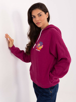 Fuksjowa ocieplana bluza z kapturem SUBLEVEL