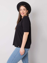 Czarny t-shirt bawełniany plus size Missy