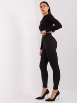 Hurt Czarne legginsy basic z wysokim stanem RUE PARIS