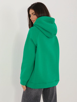 Ciemnozielona ocieplana bluza oversize z kapturem RUE PARIS