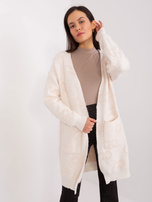 Hurtownia Jasnobeżowy kardigan damski z wiskozą