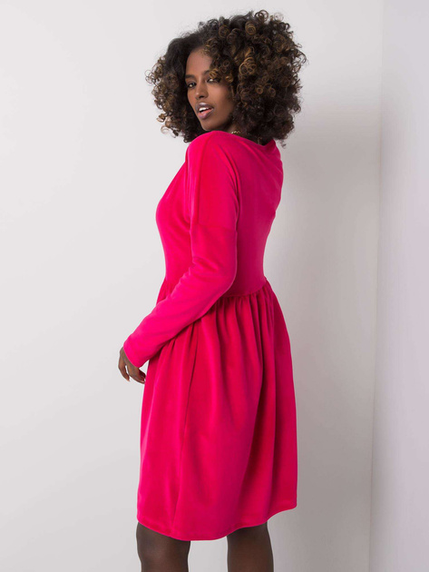 Fuksjowa sukienka welurowa Mauriel RUE PARIS